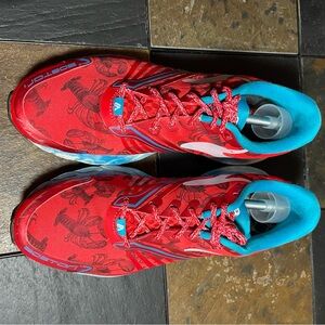 Brooks Launch Boston Run 2015 Red & Turquoise Lobster Athletic Shoes M8.5 W10.5